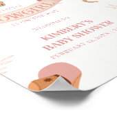 ニュートラルピンクボホ女性のカーボーイベビーシャワーウェルカム ポスター (角)