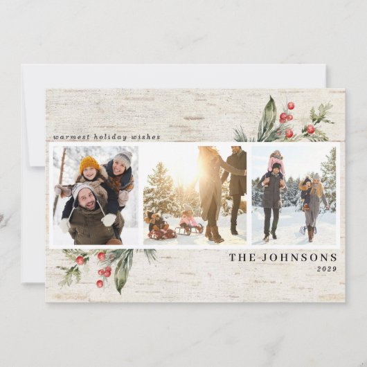 ニュートラルファームハウスグリーナリー樺の木フォトコラージュ シーズンカード (正面)