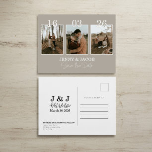 ニュートラルフォトコラージュ日付の保存 ポストカード