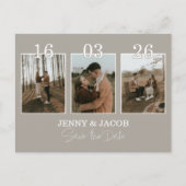 ニュートラルフォトコラージュ日付の保存 ポストカード (正面)