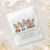 ニュートラルフォレスト動物可愛いウッドランドキッドのパーティー フェイバーバッグ (クリップ留めされた状態)