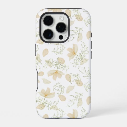 ニュートラルフラワーのシームレスパターン iPhoneケース (裏面)