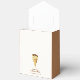 ニュートラルフラワースクープのアイスクリームボーイベビーシャワー フェイバーボックス