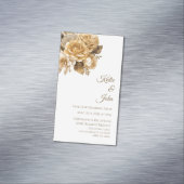 ニュートラルフラワーブーケ救ホワイト – 私たちの日付 マグネット名刺 (インサイチュ)