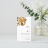 ニュートラルフラワーブーケ救ホワイト – 私たちの日付 名刺 (スタンド正面)