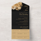 ニュートラルフラワーブーケ結婚ーズ オールインワン招待状 (内側)