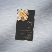 ニュートラルフラワー結婚ブーケの日付 –  マグネット名刺 (インサイチュ)