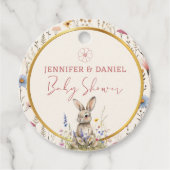 ニュートラルフローラバニーミニマルベビーシャワー フェイバータグ (正面)