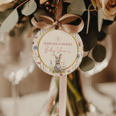 ニュートラルフローラバニーミニマルベビーシャワー フェイバータグ