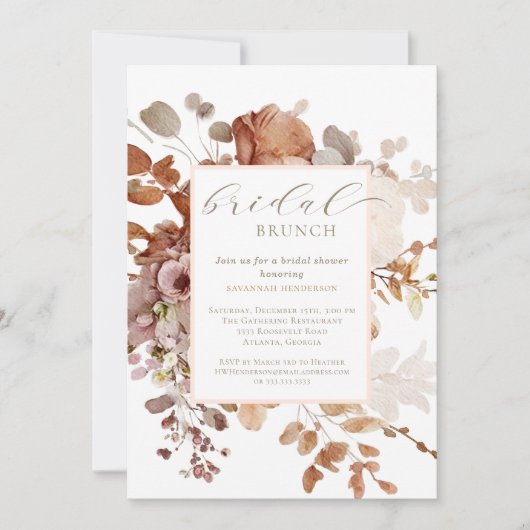 ニュートラルフローラブライダルブランチ 招待状 (正面)