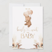 ニュートラルフローラベビーの赤ちゃんシャワーを待つ 招待状 (裏面)