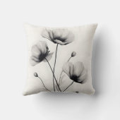 ニュートラルブライトホワイトポピー花模様ズバイアヴァ クッション (裏面)