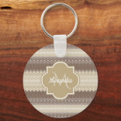 ニュートラルブラウンとタンニットの名前のパターン キーホルダー (正面)