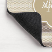 ニュートラルブラウンとタンニットの名前のパターン マウスパッド (コーナー)