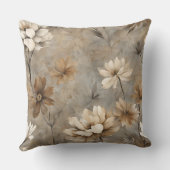 ニュートラルブラウングレーベージュ自然フローラ クッション (裏面)