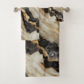 ニュートラルブラウンズマーブルゴールドフォイルルック バスタオルセット (インサイチュ)