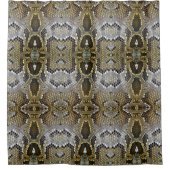 ニュートラルブラウンベージュ動物の模様ヘビプリント シャワーカーテン (正面)