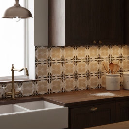 ニュートラルブラックとベージュ複雑 タイル