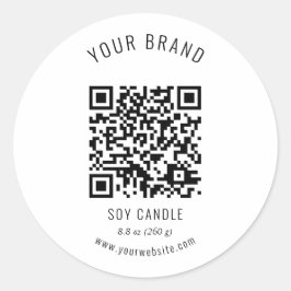 ニュートラルブラックQRコードブランド名製品ラベル ラウンドシール