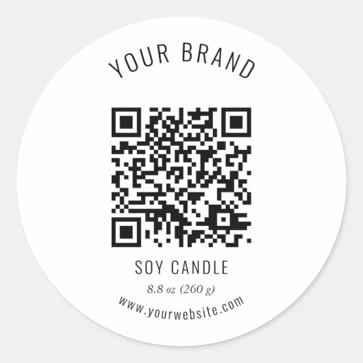 ニュートラルブラックQRコードブランド名製品ラベル ラウンドシール (正面)