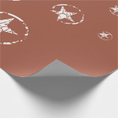 ニュートラルブリックのギザギザのサークルスター ラッピングペーパー (角)