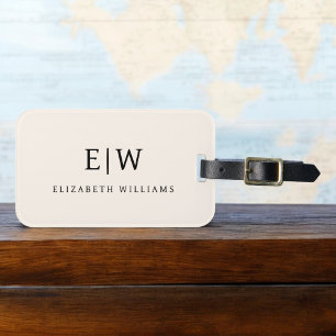 ニュートラルプロフェッショナルシンプルモノグラムミニマリスト ラゲッジタグ