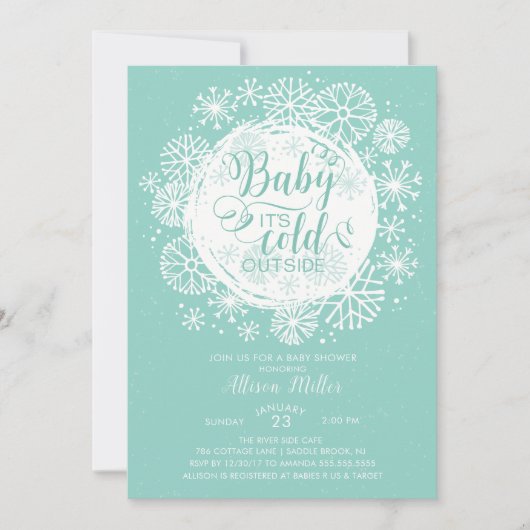 ニュートラルベビーそれが寒い外招待状 招待状 (正面)