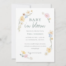 ニュートラルベビーイン開花ベビーシャワー招待状