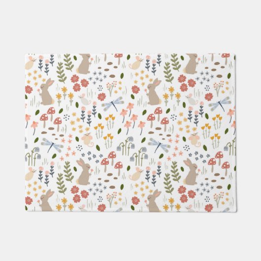 ニュートラルベビーウッドランド子供部屋 ドアマット (正面)