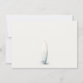 ニュートラルベビーオンボードサーフボードベビーシャワー ノートカード (裏面)