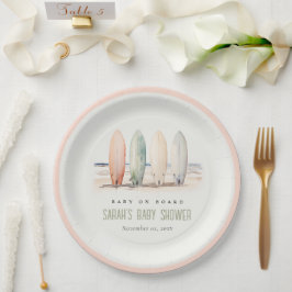 ニュートラルベビーオンボードサーフボードベビーシャワー ペーパープレート