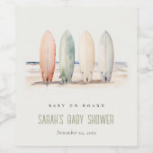 ニュートラルベビーオンボードサーフボードベビーシャワー ワインラベル (シングルラベル)