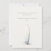 ニュートラルベビーオンボードサーフボードベビーシャワー 招待状 (裏面)