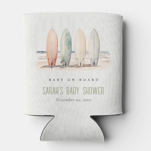 ニュートラルベビーオンボードサーフボードベビーシャワー 缶クーラー (裏面)