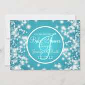 ニュートラルベビーシャエレガントワー冬のスパークルブルー 招待状 (正面)
