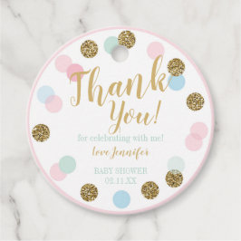 ニュートラルベビーシャワーありがとうメッセージカードボーイガール フェイバータグ