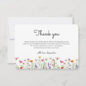 ニュートラルベビーシャワーワイルドフラワーサンキューカード ノートカード (正面)