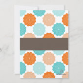 ニュートラルベビーシャワー招待状、オレンジ、アクア、976 招待状 (裏面)