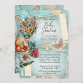 ニュートラルベビーシャワー招待状 招待状 (正面/裏面)