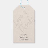ニュートラルベージュの愛感謝していと名前つき ギフトタグ (正面)