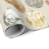 ニュートラルベージュの混合メタルオーナメント ラッピングペーパー (ロールコーナー)