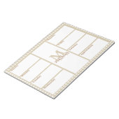 ニュートラルベージュギンガムプレイドウィークリープランナーメモ帳 ノートパッド (アングル)