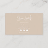 ニュートラルベージュクリームミニマリストボホシックモダン 名刺 (裏面)
