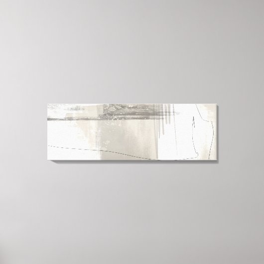 ニュートラルベージュグレイモダンミニマル抽象芸術 キャンバスプリント (正面)