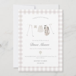 ニュートラルベージュゴルフベビーシャワーパーティの招待状 招待状