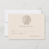 ニュートラルベージュシーシェルビーチ結婚式 出欠カード (正面)