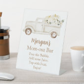 ニュートラルベージュパンプキンベビーシャワーモモモモザバー 台座サイン (インサイチュ)