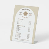 ニュートラルベージュパンベーカリーソース価格リスト 台座サイン (正面)