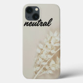 ニュートラルベージュフラワーモチーフiPhone 13ケース Case-Mate iPhoneケース (裏面)