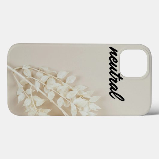 ニュートラルベージュフラワーモチーフiPhone 13ケース Case-Mate iPhoneケース (裏面 (横))